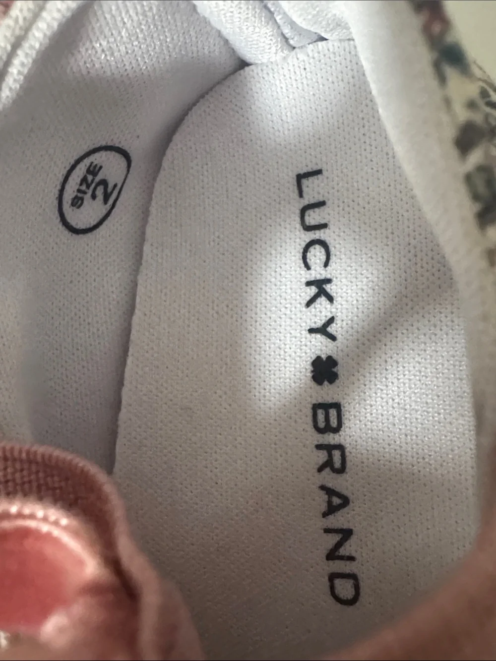 Lucky Brand Floral Baby Mary Janes with Pink Velvet Bow